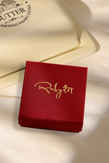 Ruby Raang Multi Color Embroidery, Stones Moissanite Diamond Earrings at Aza Fashions Ruby Raang_Multi Color Embroidery, Stones Moissanite Diamond Earrings _at_Aza_Fashions