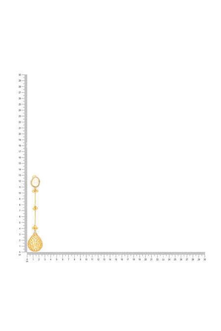 Ruby Raang Gold Plated Kundan Antique Finish Long Earrings Online at Aza Fashions Ruby Raang_Gold Plated Kundan Antique Finish Long Earrings _Online_at_Aza_Fashions