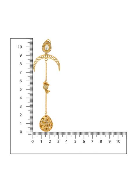 Ruby Raang Gold Plated Kundan Long Earrings Online at Aza Fashions Ruby Raang_Gold Plated Kundan Long Earrings _Online_at_Aza_Fashions