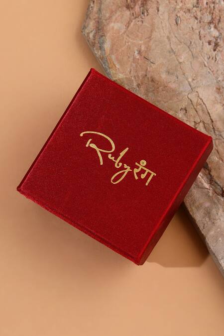 Buy_Ruby Raang_Gold Plated Stones, Crystals Antique Finish Earrings And Necklace Set 