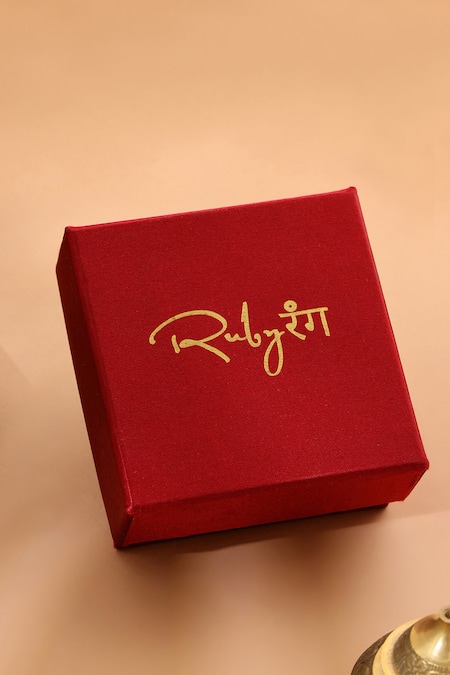 Buy_Ruby Raang_Multi Color Gemstones, Natural Antique Finish Earrings And Necklace Set 