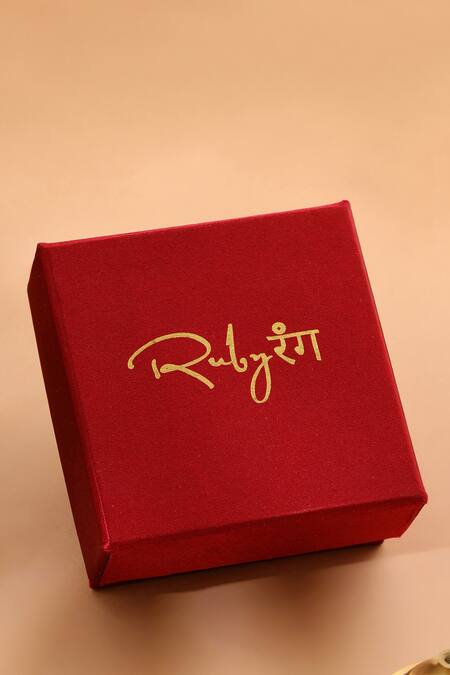 Buy_Ruby Raang_Gold Plated Stones Natural Antique Finish Earrings And Necklace Set 