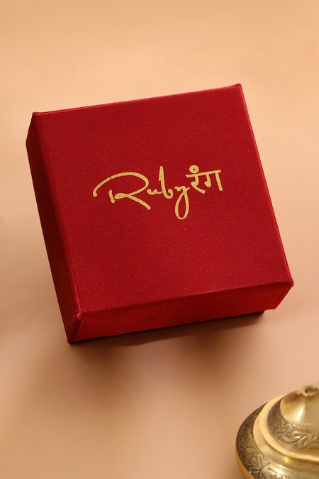 Ruby Raang_Green Crystals, Stones Natural Antique Finish Earrings And Necklace Set _at_Aza_Fashions