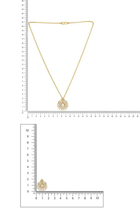 Ruby Raang Gold Plated Imitation Gemstones Kundan Antique Finish Earrings And Necklace Set Online at Aza Fashions Ruby Raang_Gold Plated Imitation Gemstones Kundan Antique Finish Earrings And Necklace Set _Online_at_Aza_Fashions