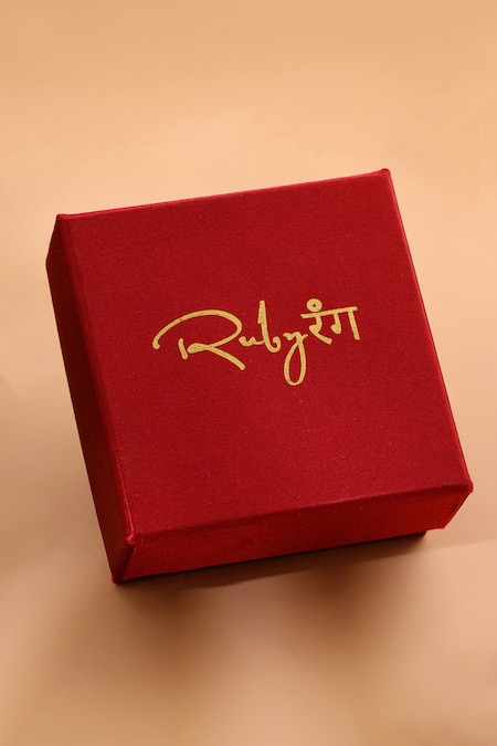 Buy_Ruby Raang_Gold Plated Stones Kundan Antique Finish Earrings And Necklace Set 