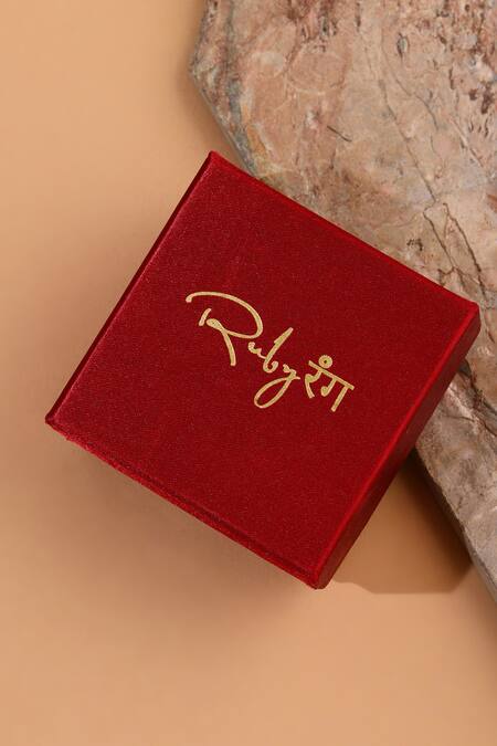 Buy_Ruby Raang_Gold Plated Kundan Antique Finish Earrings And Dew Drop Necklace Set 