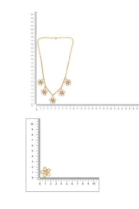 Ruby Raang Gold Plated Stones Kundan Antique Finish Floral Earrings And Necklace Set Online at Aza Fashions Ruby Raang_Gold Plated Stones Kundan Antique Finish Floral Earrings And Necklace Set _Online_at_Aza_Fashions