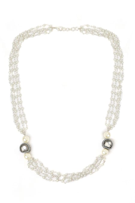 Buy_Ruby Raang_Silver Plated Kundan Neckalce _Online_at_Aza_Fashions