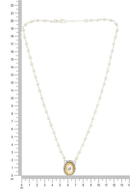 Shop Ruby Raang Silver Plated Beaded Kundan Necklace Online at Aza Fashions Shop_Ruby Raang_Silver Plated Beaded Kundan Necklace _Online_at_Aza_Fashions