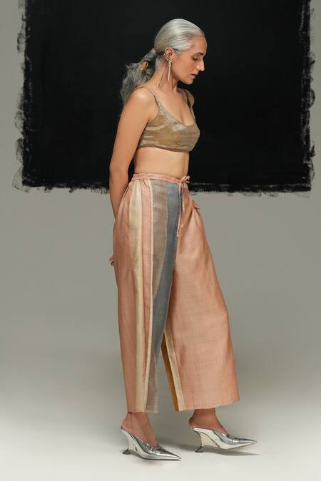 Buy Urvashi Kaur Multi Color Tussar, Silk Multicolour Designer Pant Online at Aza Fashions Buy_Urvashi Kaur_Multi Color Tussar, Silk Multicolour Designer Pant _Online_at_Aza_Fashions