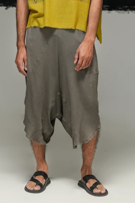 Urvashi Kaur_Gray Wool Designer Pant _Online_at_Aza_Fashions