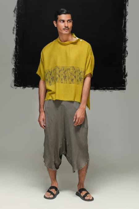 Urvashi Kaur Gray Wool Designer Pant