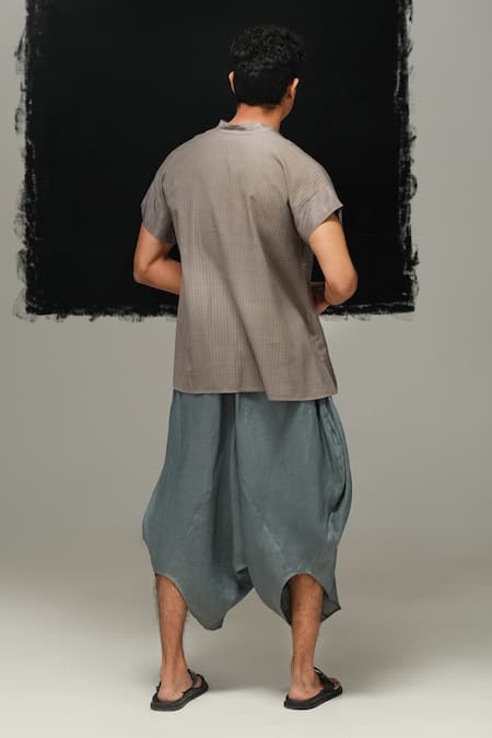 Urvashi Kaur Blue Ramie Linen Designer Pant 