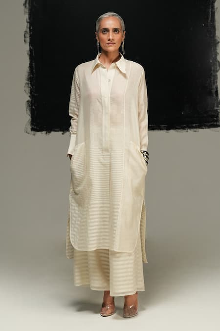 Urvashi Kaur Astro Handwoven Maheshwari Silk Tunic 