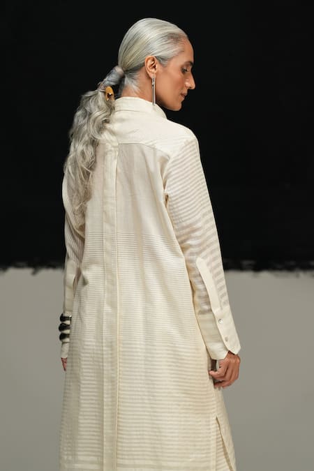 Urvashi Kaur Astro Handwoven Maheshwari Silk Tunic 