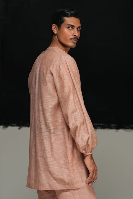 Urvashi Kaur Pink Chanderi Designer Tiera Kurta 