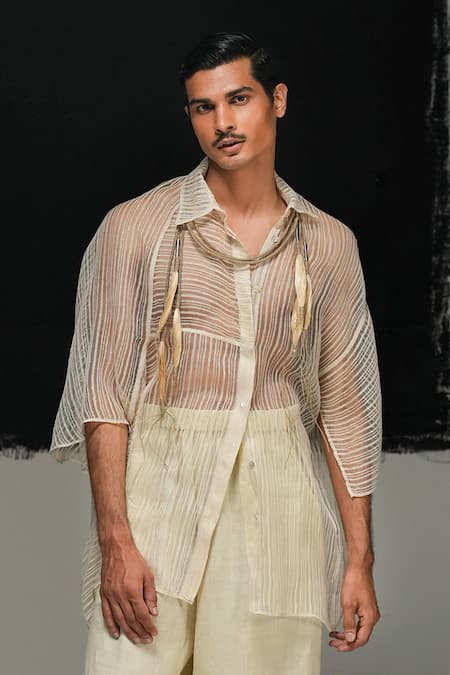 Buy_Urvashi Kaur_White Designer Terra Shirt _Online_at_Aza_Fashions