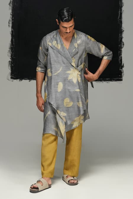 Buy_Urvashi Kaur_Green Cotton, Linen Designer Sten Pant _Online_at_Aza_Fashions