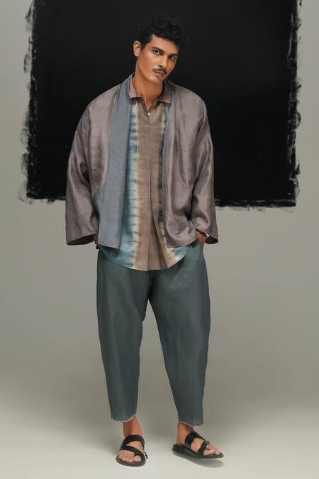 Urvashi Kaur Handwoven Kanta Embroidered Jacket 