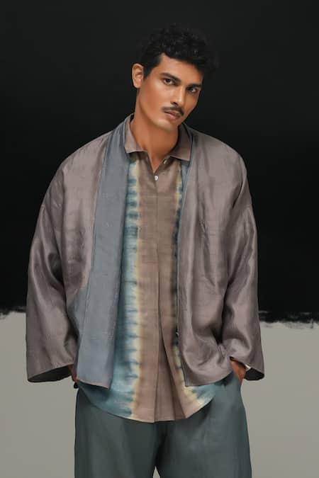 Urvashi Kaur Handwoven Kanta Embroidered Jacket 