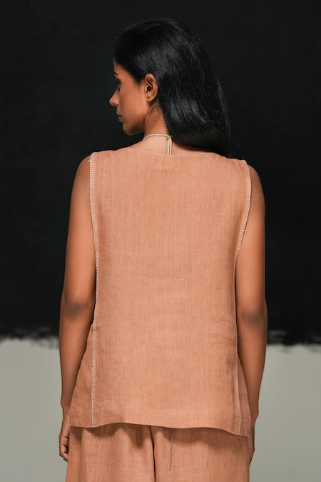 Urvashi Kaur Yuragi Handwoven Linen Top 