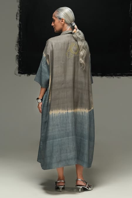 Urvashi Kaur Tie-Dyed Tussar Silk Mizu Dress 