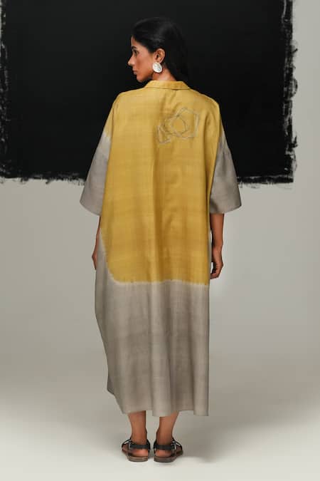 Urvashi Kaur Tie-Dyed Tussar Silk Mizu Dress 