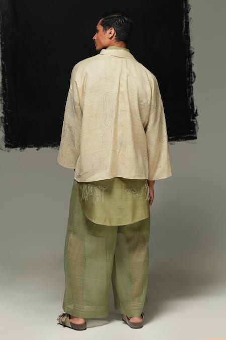 Urvashi Kaur Designer Linen Jyu Jacket 