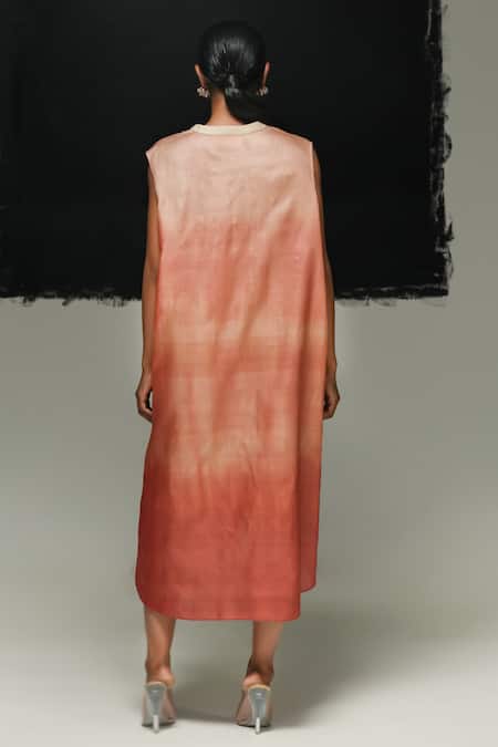 Urvashi Kaur Sakura Ombre Dyed Tussar Silk Dress 