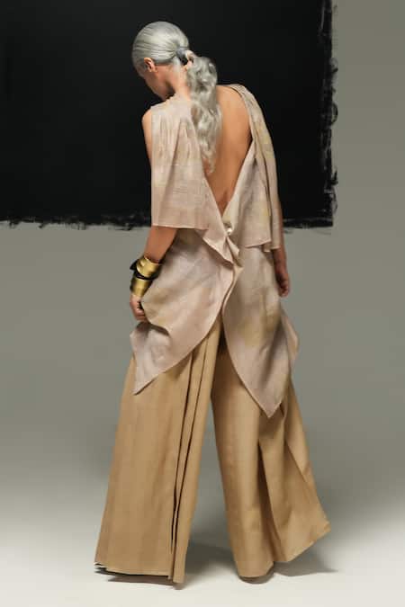 Urvashi Kaur Linen Embroidered Haru Top 