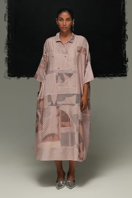 Urvashi Kaur Pink Collared Haruy Dress