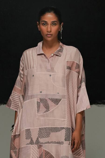 Urvashi Kaur_Pink Collared Haruy Dress _Online_at_Aza_Fashions