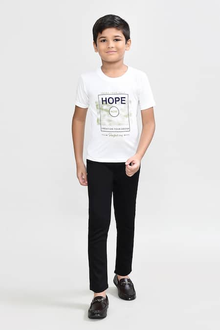 Buy_Petite Pomme_Beige Cotton Striped Blazer Set With T-shirt And Trouser 