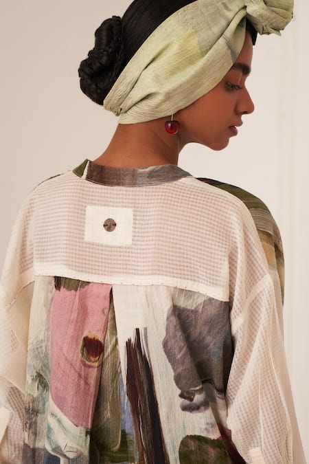 Shop_OFRIDA_Multi Color Cotton Round Neck Florence Batwing Dress _Online_at_Aza_Fashions