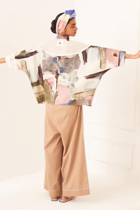 Shop_OFRIDA_Multi Color Cotton Collared Florence Ae Multicolor Shirt _at_Aza_Fashions