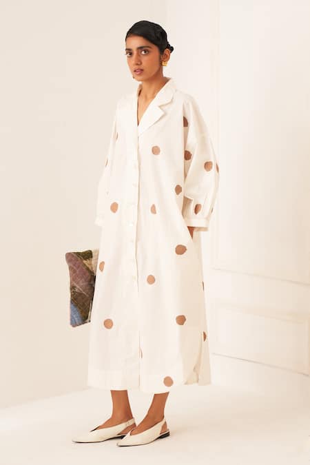 OFRIDA Latte Polka Dress 