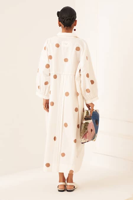 OFRIDA Latte Polka Dress 