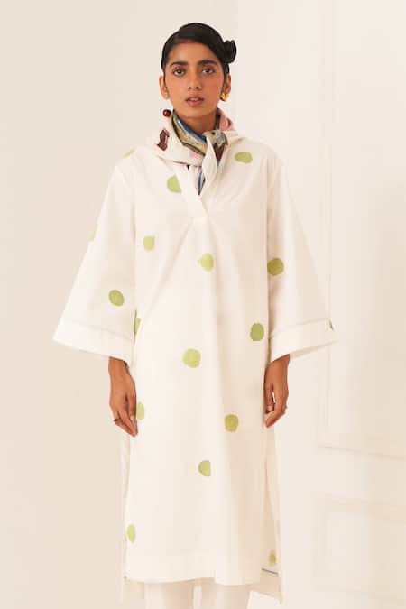 OFRIDA_White Cotton Limon Bf Pant _Online_at_Aza_Fashions