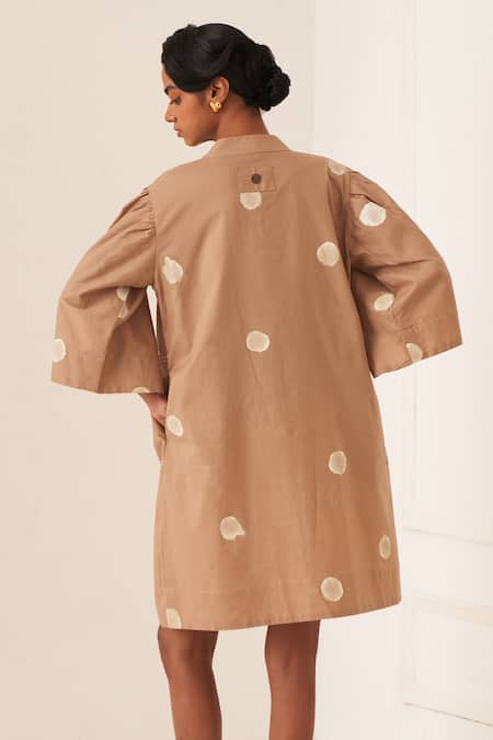 OFRIDA Luna Latte Designer Dress & Jacket Set 