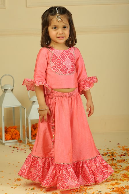 Pankhuri By Priyanka Light Pink Chanderi Lehenga Set 