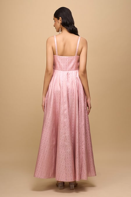 Samyukta Singhania Pink Brocade Anarkali Dress 