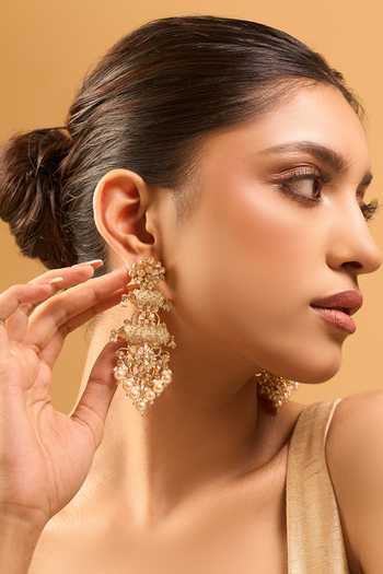 Nazaakat By Samara Singh Mint Kundan Green Earrings Online at Aza Fashions Nazaakat By Samara Singh_Mint Kundan Green Earrings _Online_at_Aza_Fashions