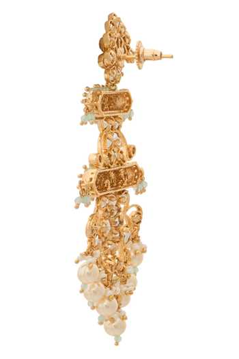 Buy Nazaakat By Samara Singh Mint Kundan Green Earrings Online at Aza Fashions Buy_Nazaakat By Samara Singh_Mint Kundan Green Earrings _Online_at_Aza_Fashions