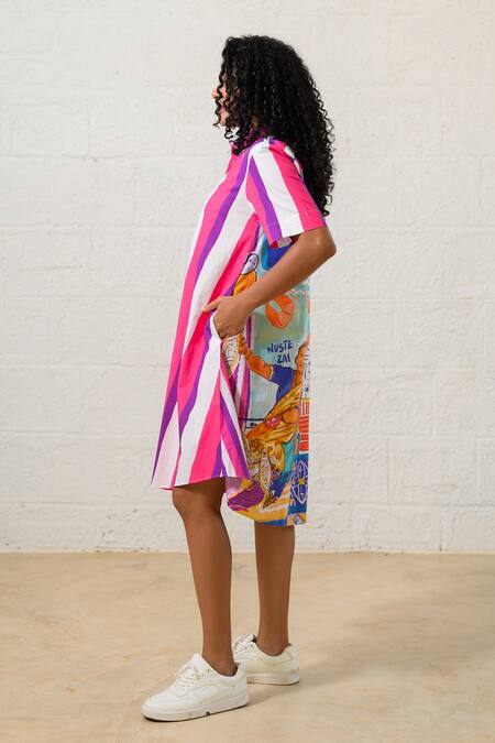 Prachi Kamat Poplin Collared Multicolor Designer Dress Online at Aza Fashions Prachi Kamat_Poplin Collared Multicolor Designer Dress _Online_at_Aza_Fashions