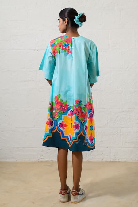 Prachi Kamat Floral Print Poplin Dress 