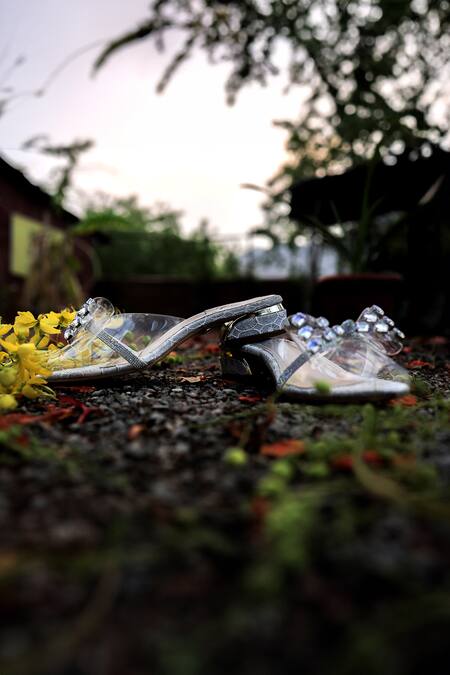 Shop_Shiveen Shiveen_Ivory Rhinestones Valora Designer Heels _Online_at_Aza_Fashions