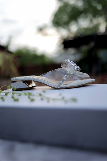 Shiveen Shiveen_Ivory Rhinestones Valora Designer Heels _at_Aza_Fashions