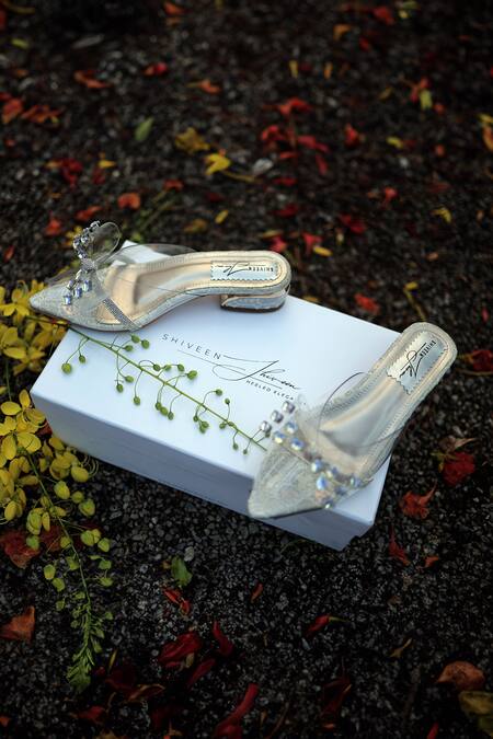 Buy_Shiveen Shiveen_Ivory Rhinestones Valora Designer Heels 