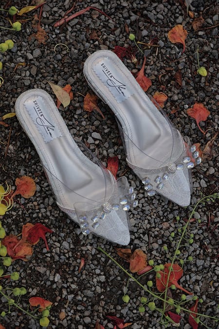 Shiveen Shiveen Ivory Rhinestones Valora Designer Heels 