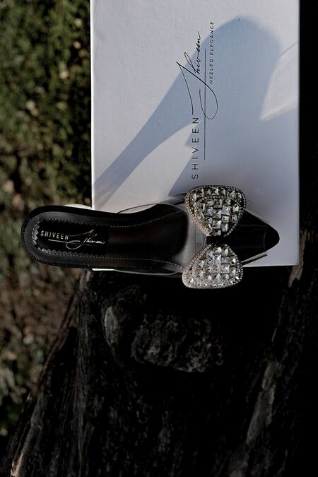 Shiveen Shiveen Black Rhinestones Designer Nocturna Heels Online at Aza Fashions Shiveen Shiveen_Black Rhinestones Designer Nocturna Heels _Online_at_Aza_Fashions